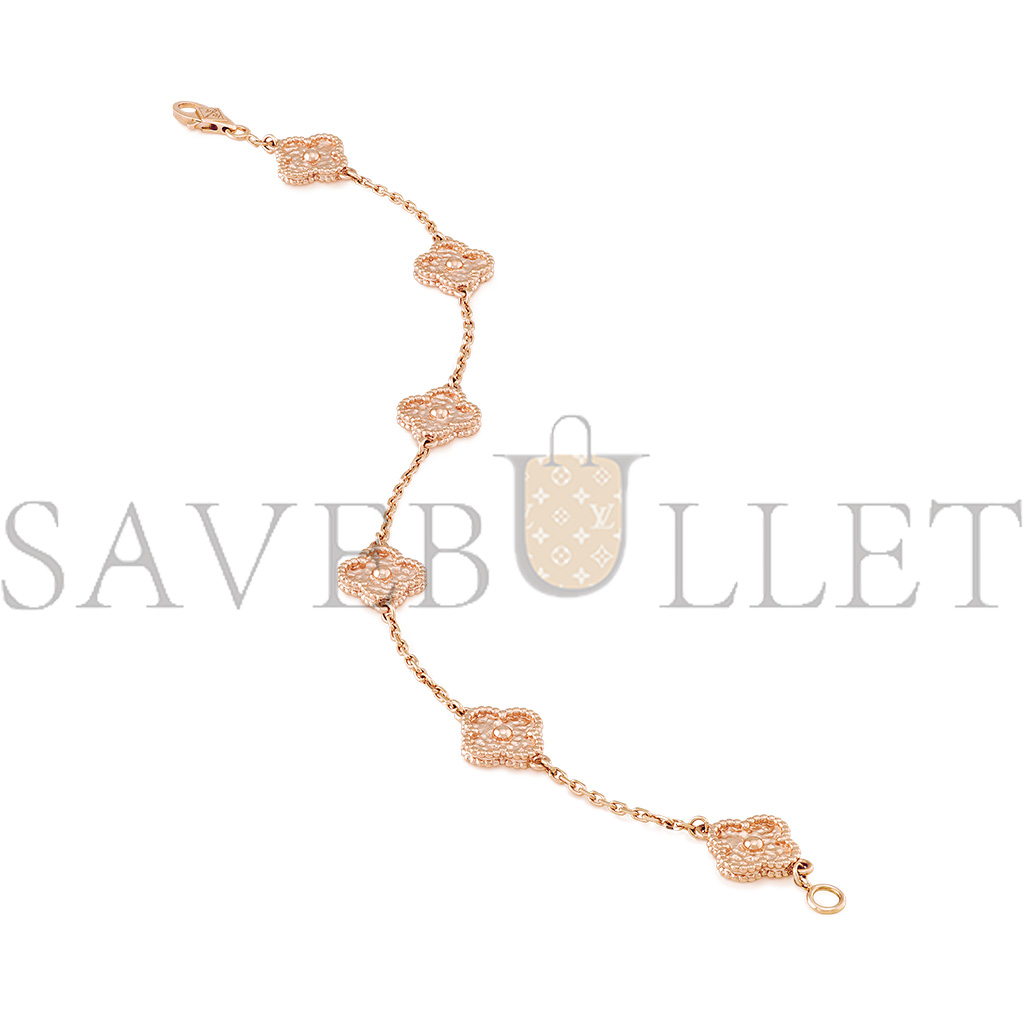 VAN CLEEF ARPELS SWEET ALHAMBRA BRACELET, 6 MOTIFS - ROSE GOLD VCARO8DD00 VAN CLEEF ARPELS SWEET ALHAMBRA BRACELET, 6 MOTIFS - ROSE GOLD VCARO8DD00